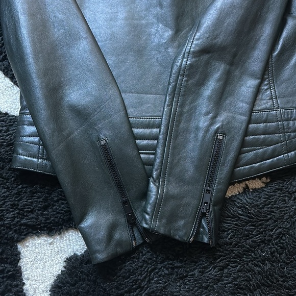 Rag & Bone Dark Green Leather Jacket - Picture 7 of 9